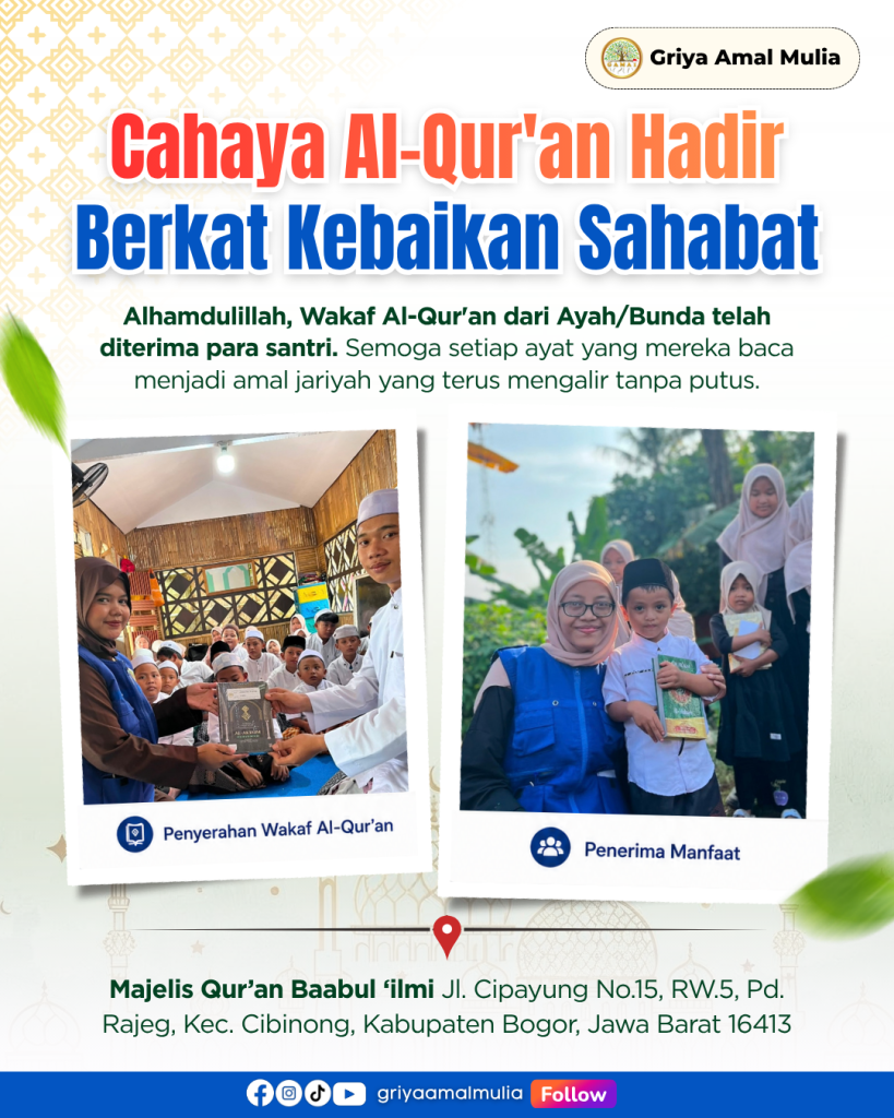 Dokumentasi penyaluran Al-Qur'an kepada penerima manfaat